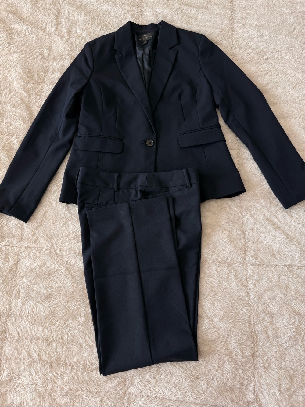 Worthington Women's Navy Tailored Blazer petite M and Trouser petite 4 Suit set